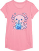 Kawaii Axolotl Drinking Boba Tea Cute Bubble Tea