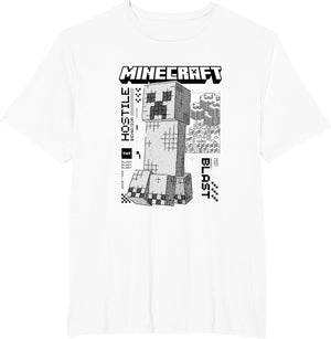 Minecraft Creeper Monochrome with Block Forest