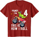 Kids T Rex Dinosaur Monster Truck 4th Birthday Boys and Girls