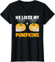 Women He Likes My Pumpkins She Likes My Broomstick Halloween