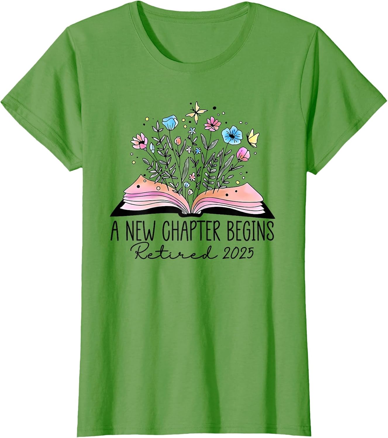 Floral Book a New Chapter Begins Retired Retirement Teacher