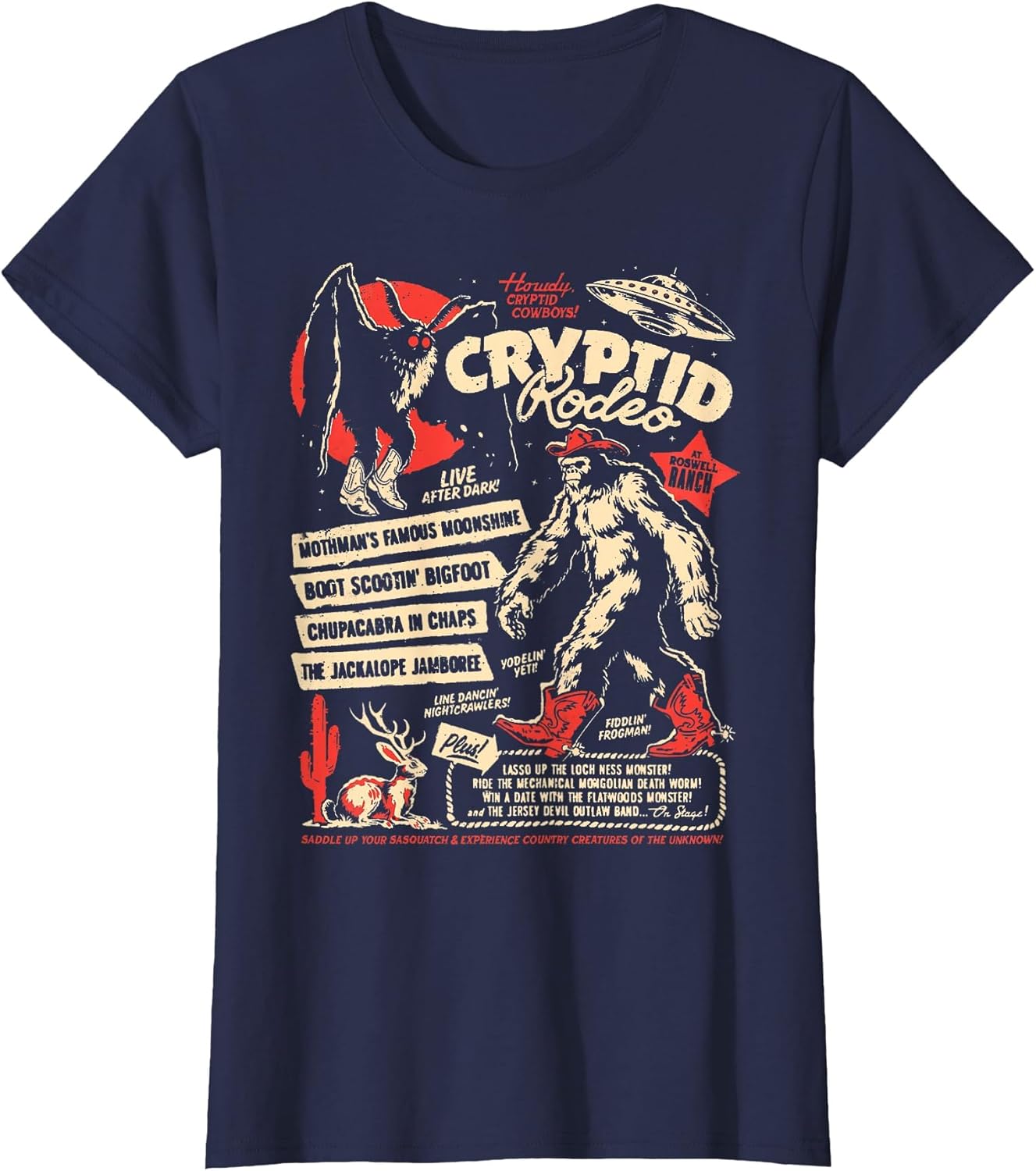 Cryptid Rodeo Mothman Chupacabra Jackalope Cowboy Halloween