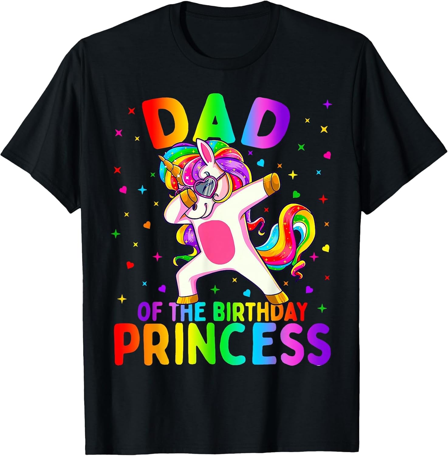 Dad of The Birthday Princess Girl Dabbing Unicorn Father
