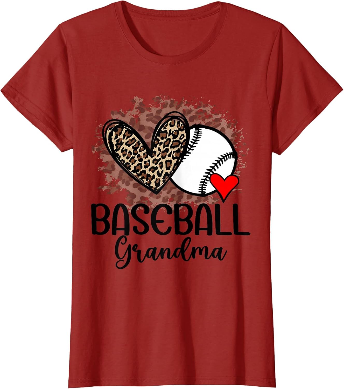 Baseball Grandma Funny Leopard Heart Proud Baseball Grandma