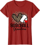 Baseball Grandma Funny Leopard Heart Proud Baseball Grandma