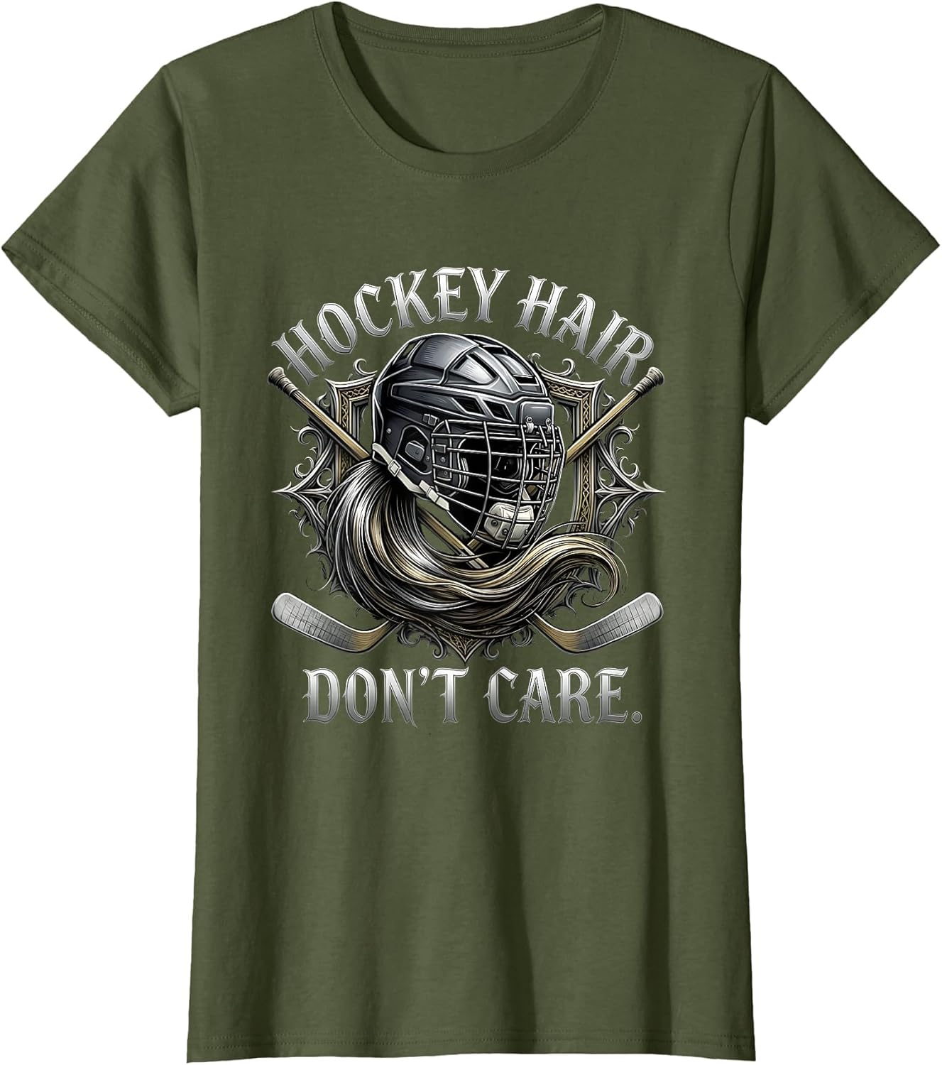 Hockey Hair Don't Care Funny Hockey Design
