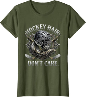 Hockey Hair Don't Care Funny Hockey Design