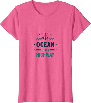 Ocean is My Highway Motor Boat Captain Design