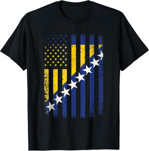 Bosnia Herzegovina 4th July USA Bosnian & Herzegovinian Flag