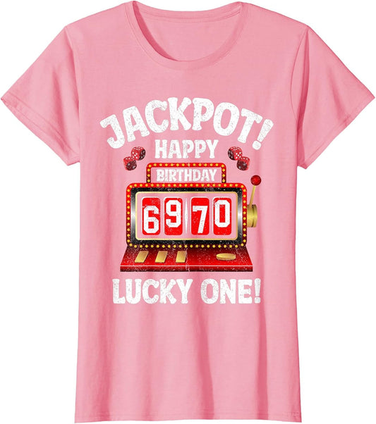 Jackpot Happy 70th Birthday Bday Celebrant Slot Machine