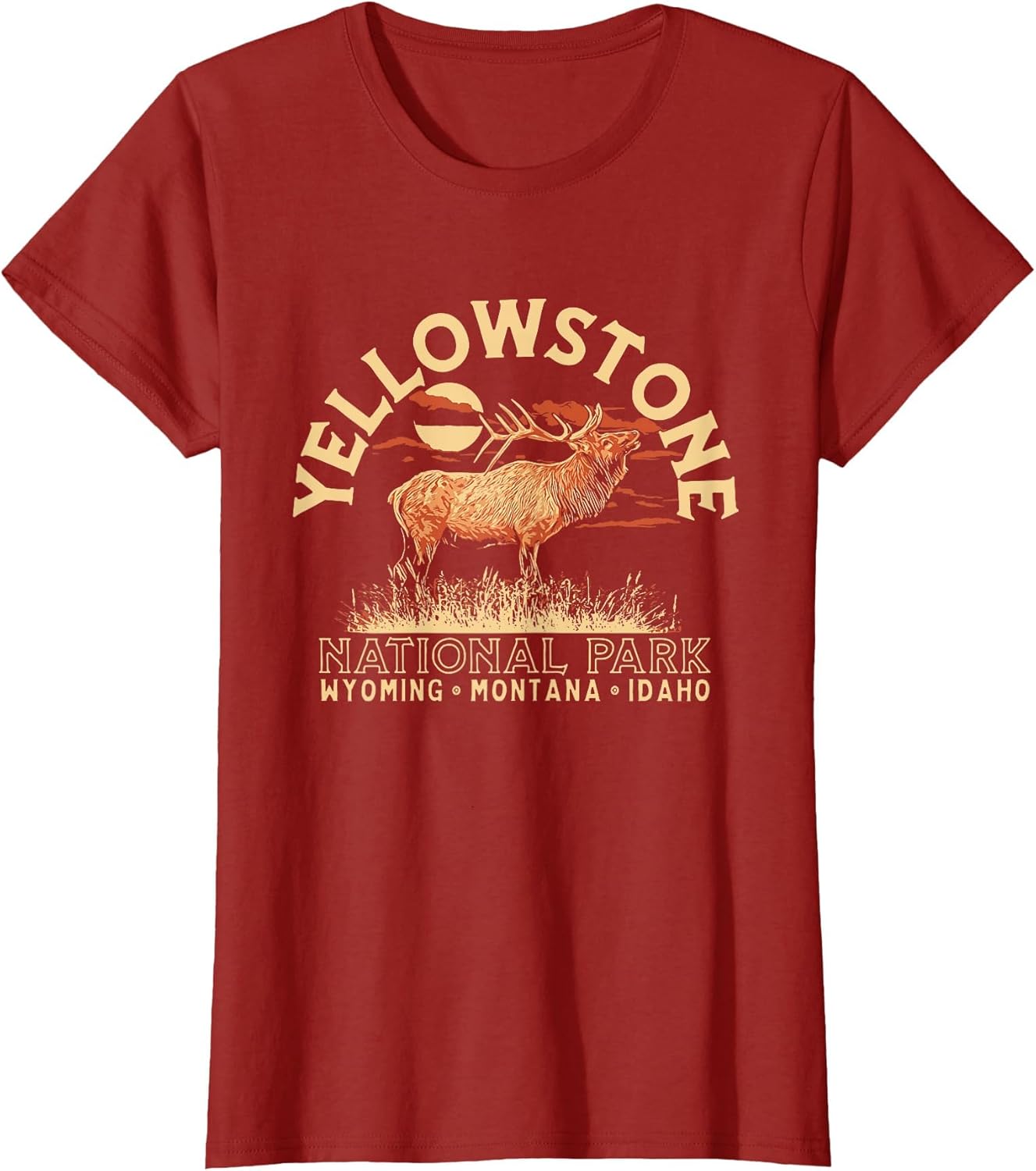 Vintage Elk Bugling Yellowstone National Park Retro