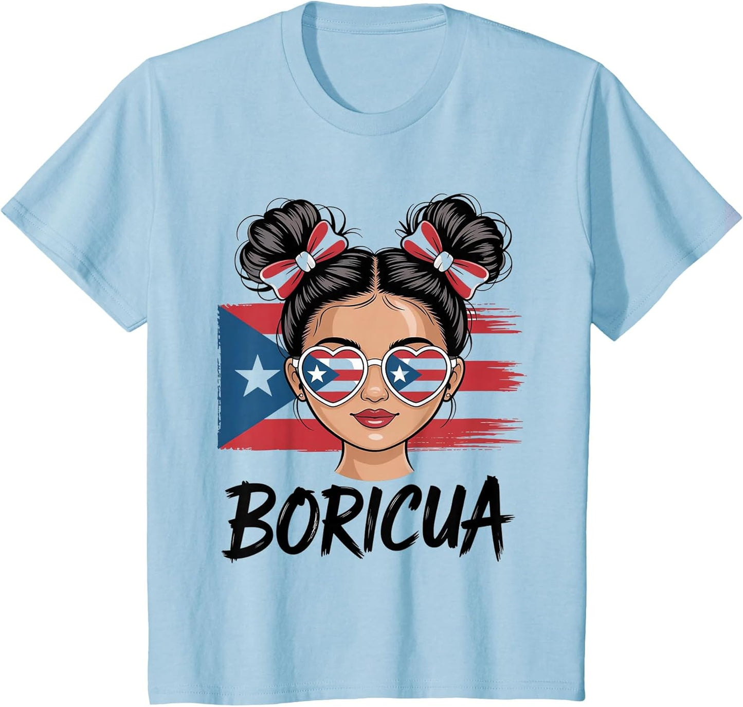 Puerto Rico Hispanic Heritage Messy Bun Puerto Rican Girls