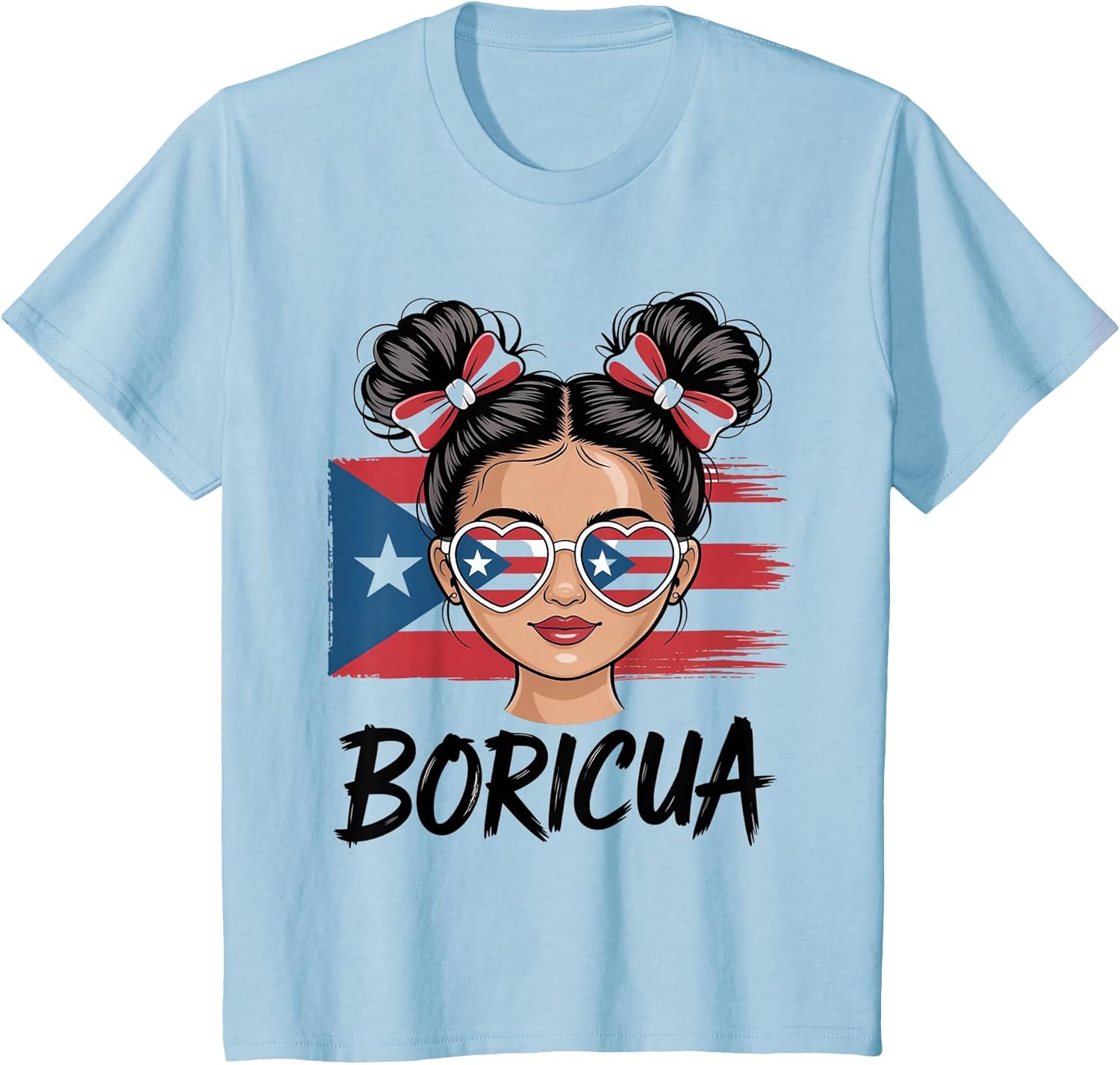 Puerto Rico Hispanic Heritage Messy Bun Puerto Rican Girls