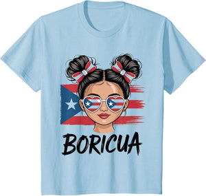 Puerto Rico Hispanic Heritage Messy Bun Puerto Rican Girls