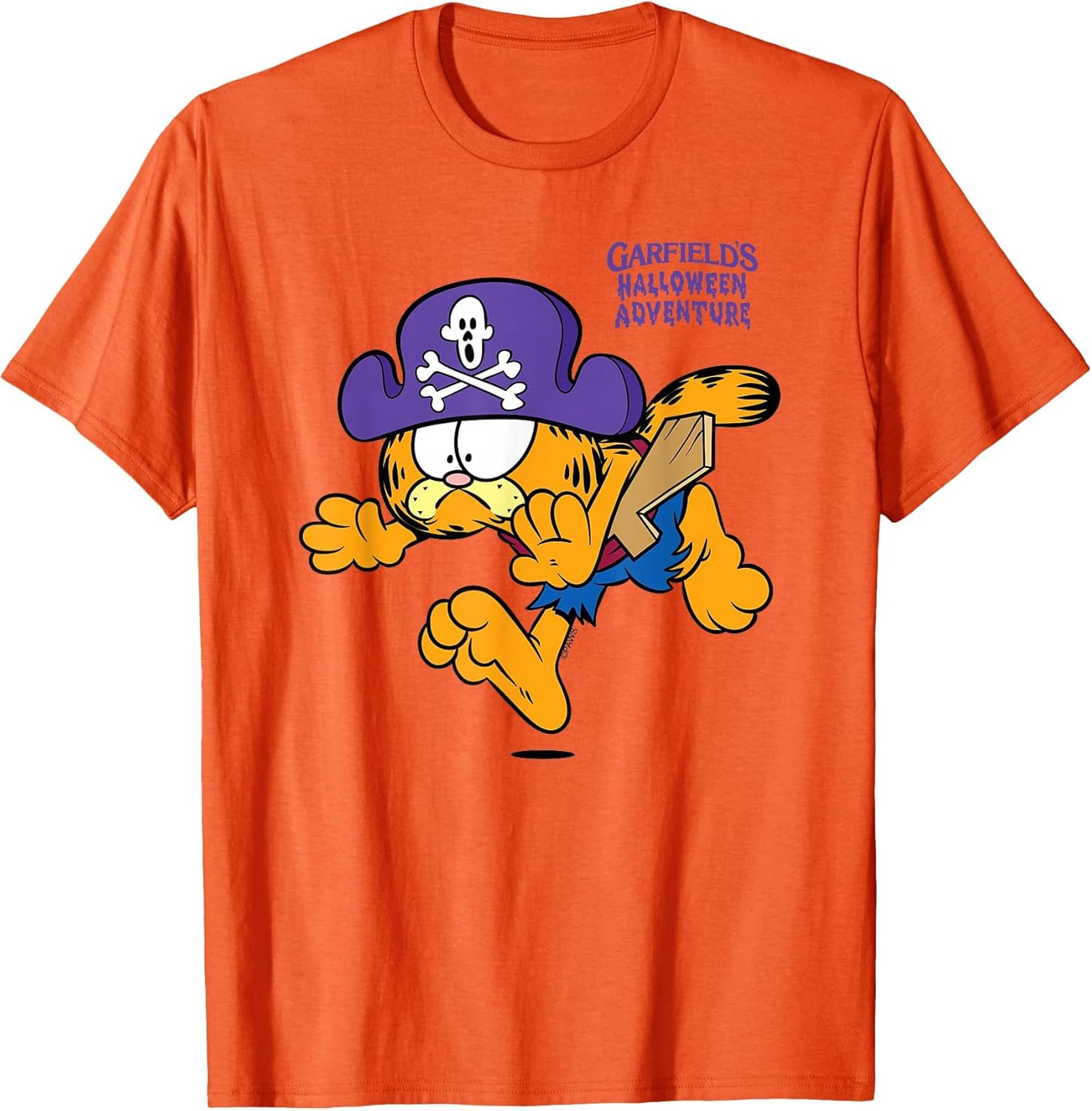 Garfield Pirate Running Away Halloween Cartoon Cat