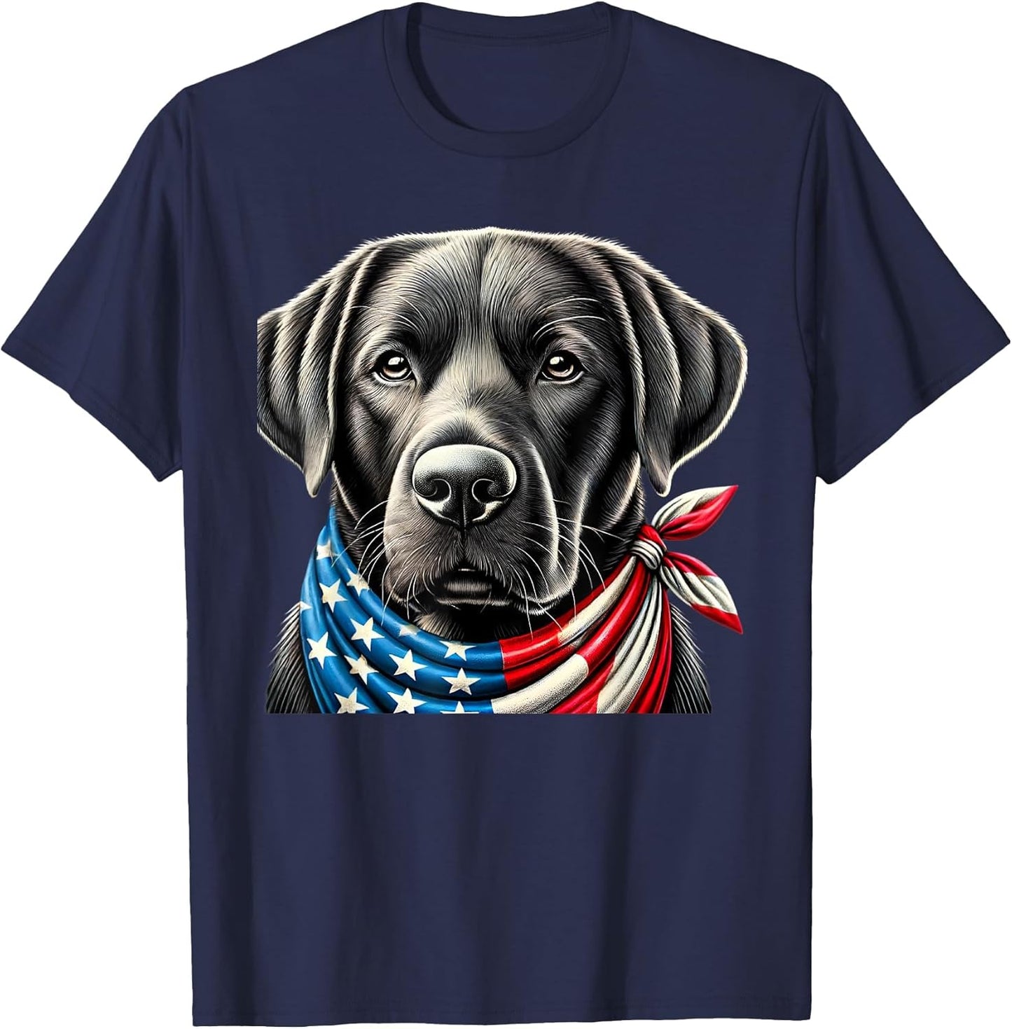 Black lab Dog USA American Flag Black Labrador 4th of July