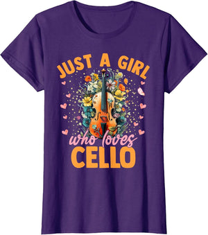 Cello Musical Girls Women Just A Girl Who Loves Cello