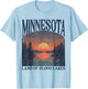 Minnesota Land of 10000 Lakes Sunset Nature Vintage Style