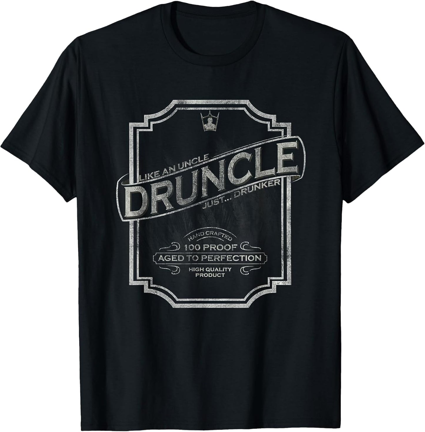DRUNCLE Vintage Weathered Whiskey Label Design T Shirt