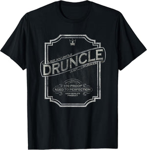 DRUNCLE Vintage Weathered Whiskey Label Design T Shirt