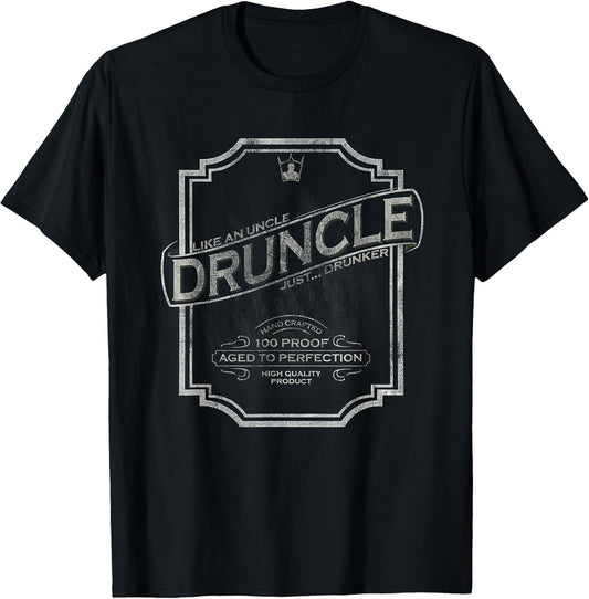 DRUNCLE Vintage Weathered Whiskey Label Design T Shirt