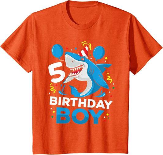 Kids 5th Birthday Boy Shark Ocean Theme Party 5 Years Old for Boy