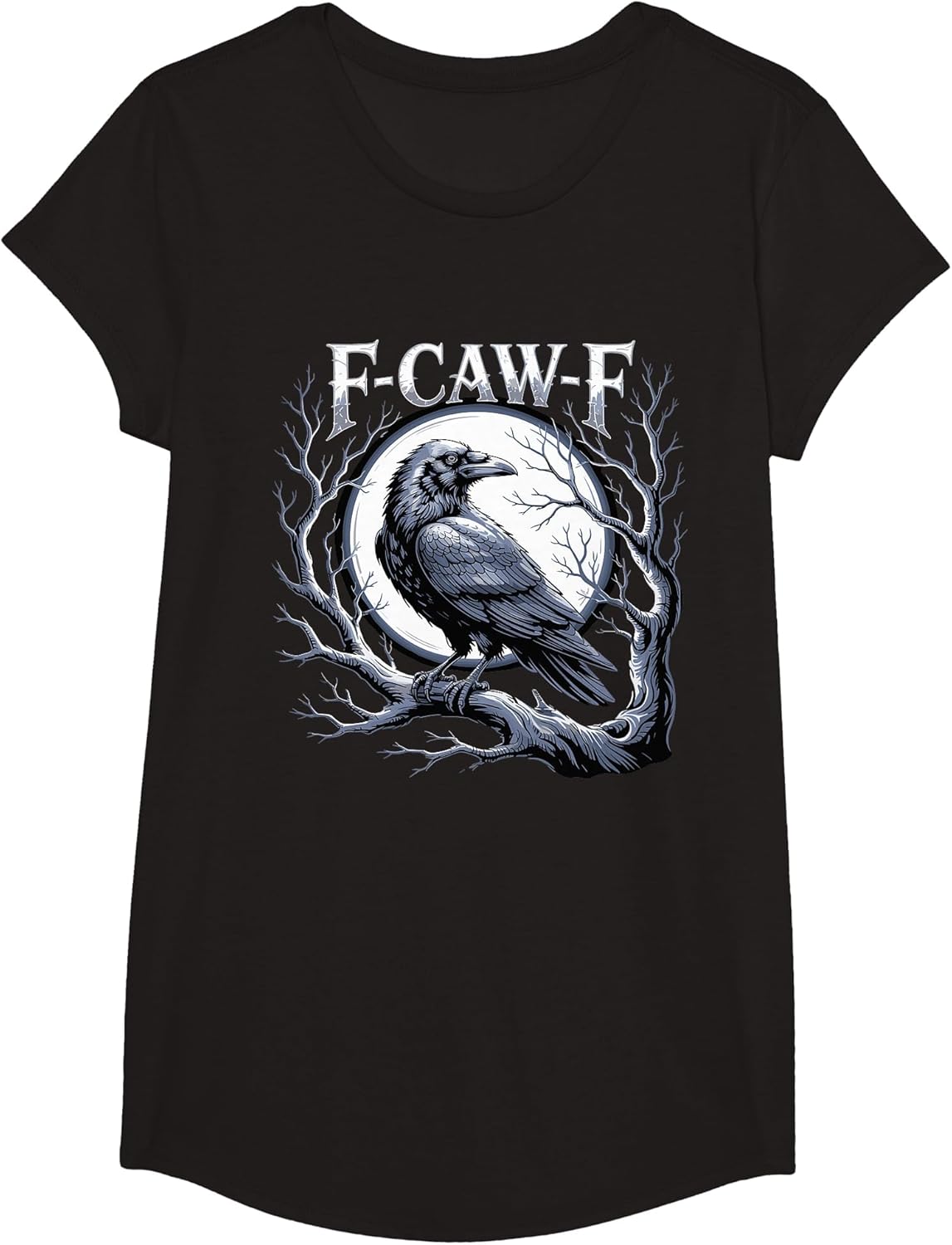 F-Caw-F Raven Moon Gothic Halloween, Black Crow Bird Lover