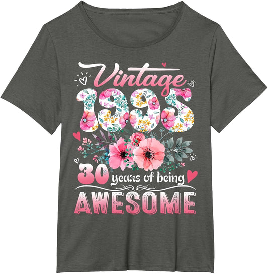 Vintage 1995 Floral 30 Years Old 30th Birthday Party Costume