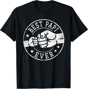 Best Papi Ever - Fist Bump Circle Emblem Design Papi