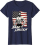 Funny Abraham Lincoln Shirt Retro USA July 4th Babe Lincoln
