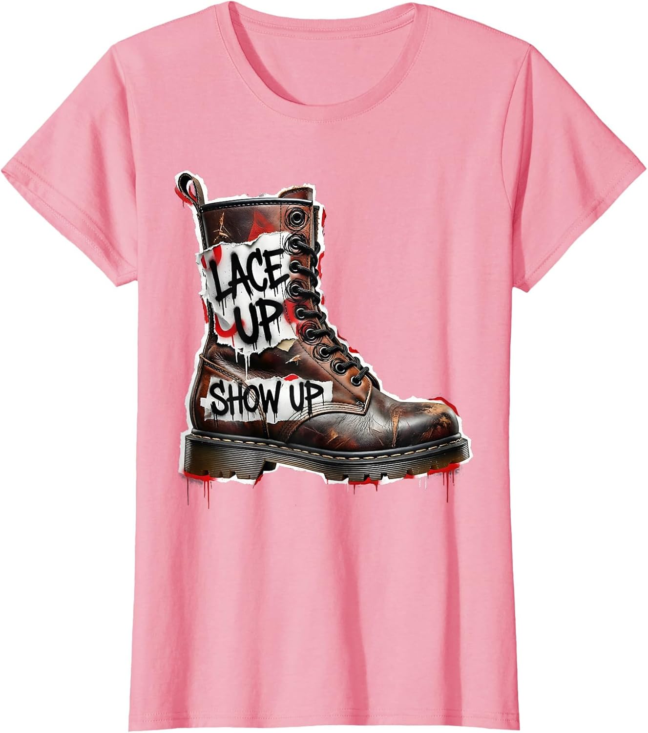 Boots On The Ground Lace Up Show Up Design