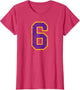 Purple Gold Number 6 Jersey Player Uniform #6 Grunge