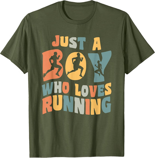 Just A Boy Who Loves Running Apparel Run Quote Marathon