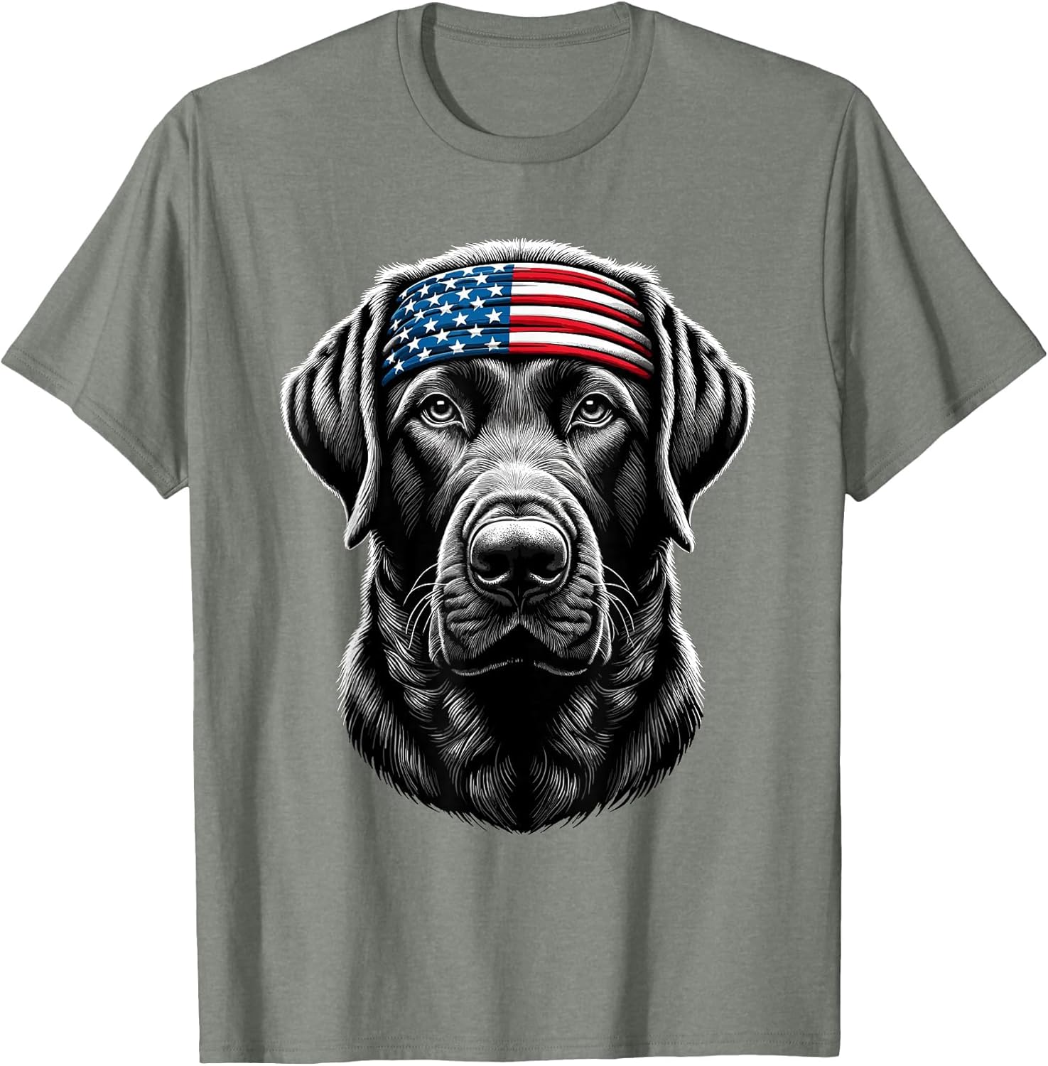 Black Labrador Patriotic Lab 4th of July USA American Flag