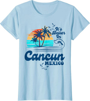Cancun Mexico Beach Summer Vacation Retro Vintage 80's 70's