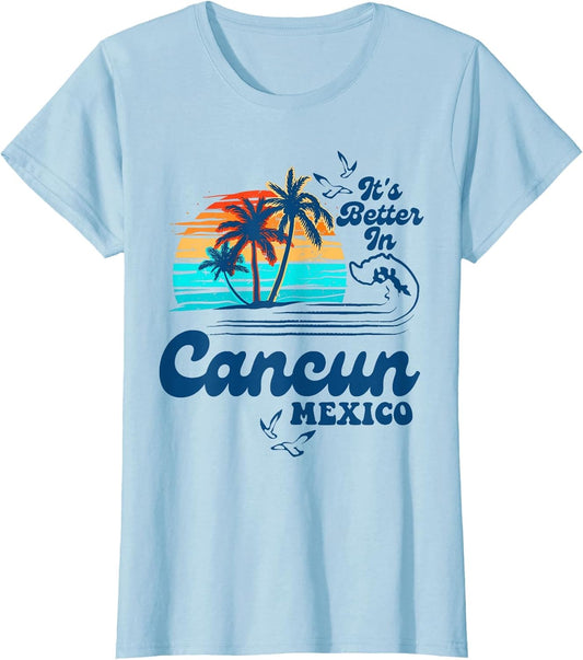 Cancun Mexico Beach Summer Vacation Retro Vintage 80's 70's