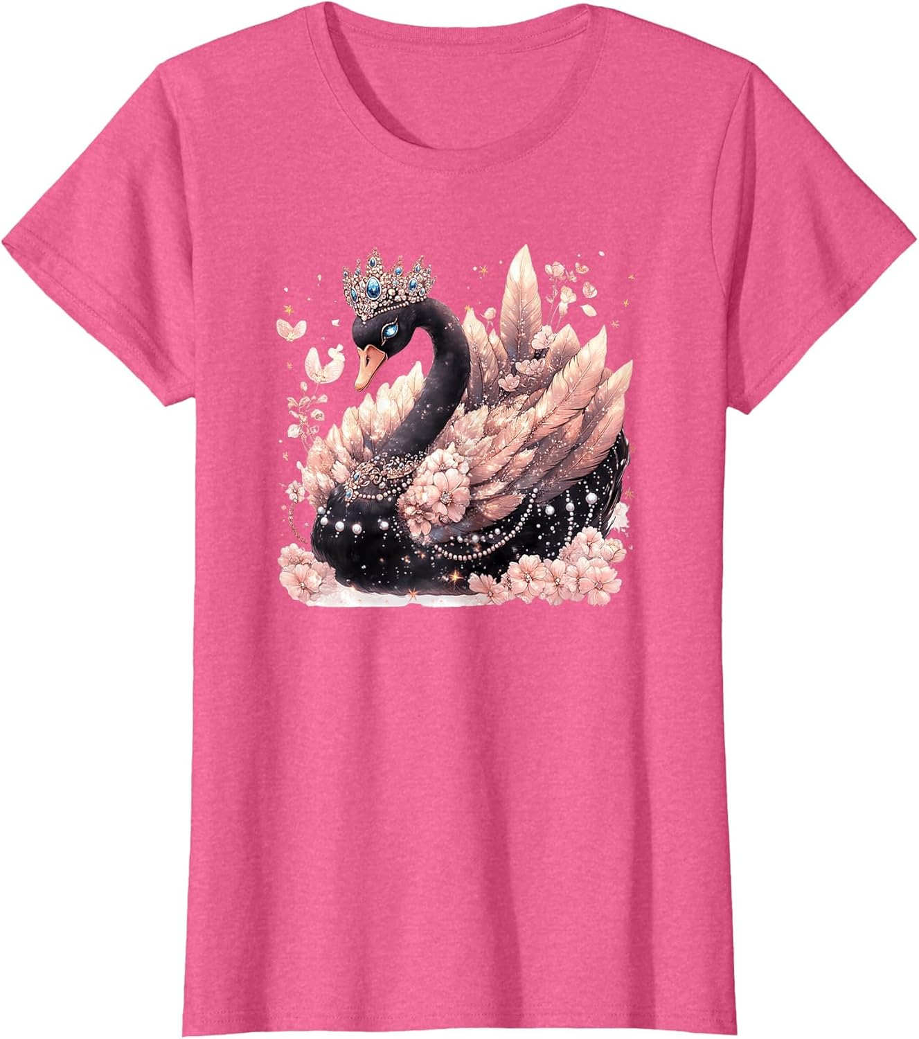 an Elegant Black Swan with Sparkling Pearls and Diamonds