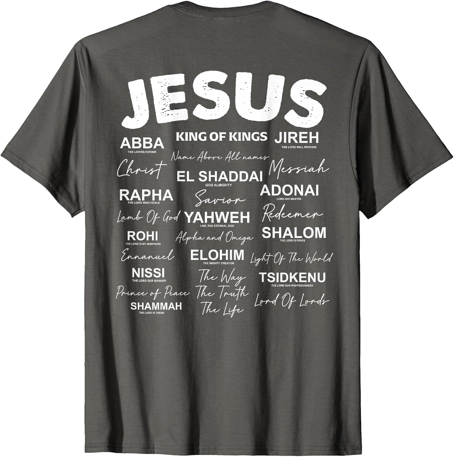 Jesus is King Names of God Hebrew Jesus Christian (On Back)