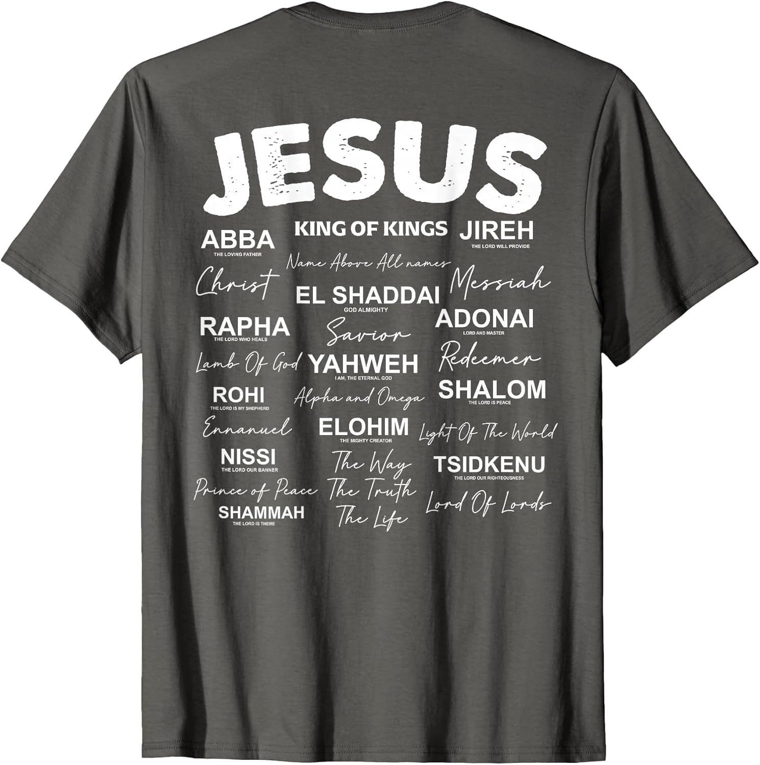 Jesus is King Names of God Hebrew Jesus Christian (On Back)