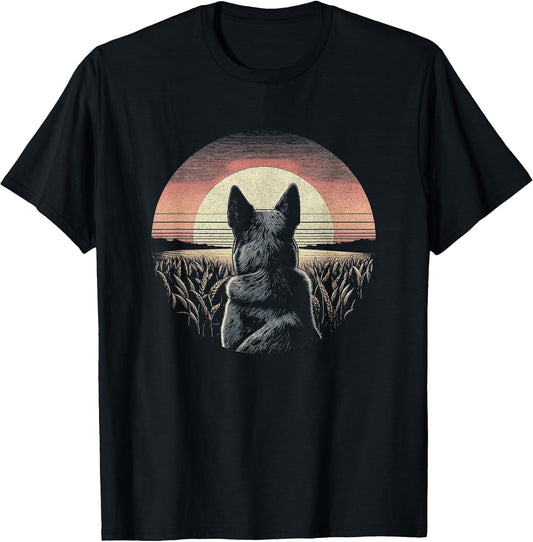 Vintage Australian Cattle Dog Blue Heeler Graphic Art Design