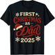 First Christmas as Dad 2025 Shirt, Christmas with Santa Hat
