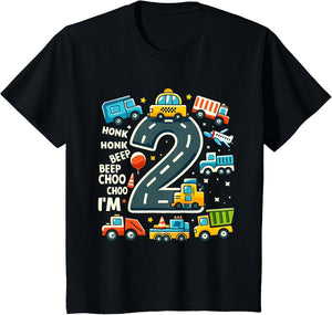 2 Year Old Transportation Birthday Boy 2nd Toddler Truck Car