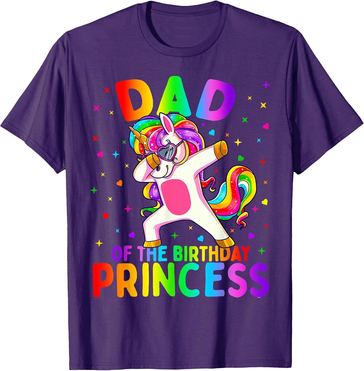 Dad of The Birthday Princess Girl Dabbing Unicorn Father