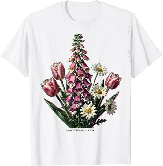 Garden Therapy Session Floral Foxglove Daisy Tulip