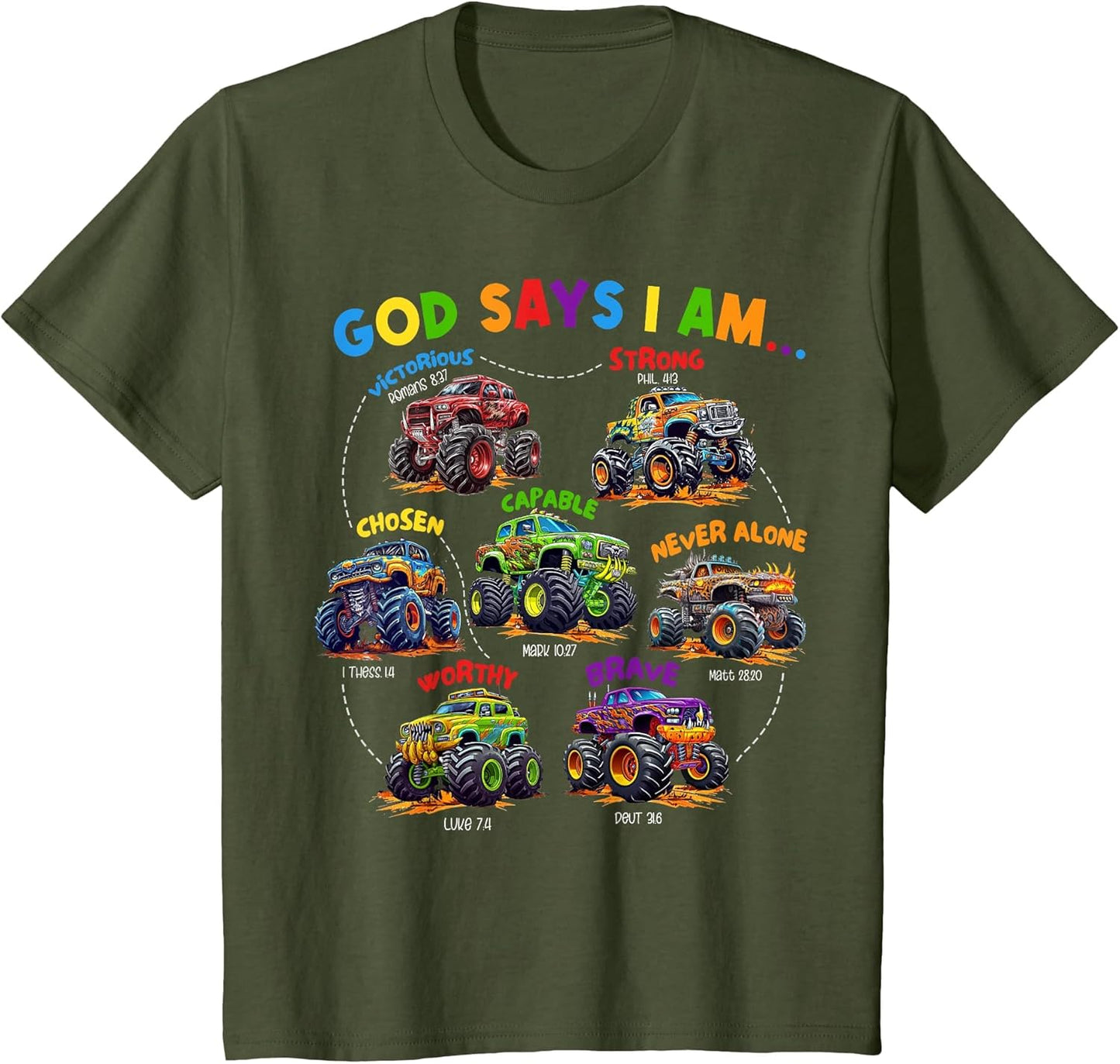 God Says I Am Monster Truck Bible Verse Religious Christian