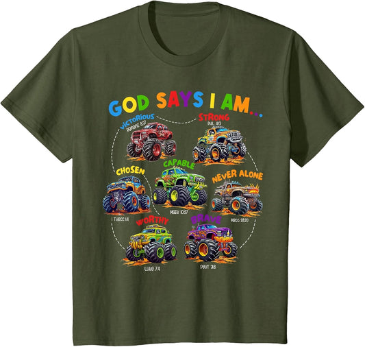 God Says I Am Monster Truck Bible Verse Religious Christian