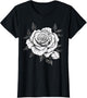 Minimalistic Rose Flower on Black and White Rose