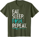 Eat Sleep Fish Repeat T Shirt Men Women Kids Fishing Boys