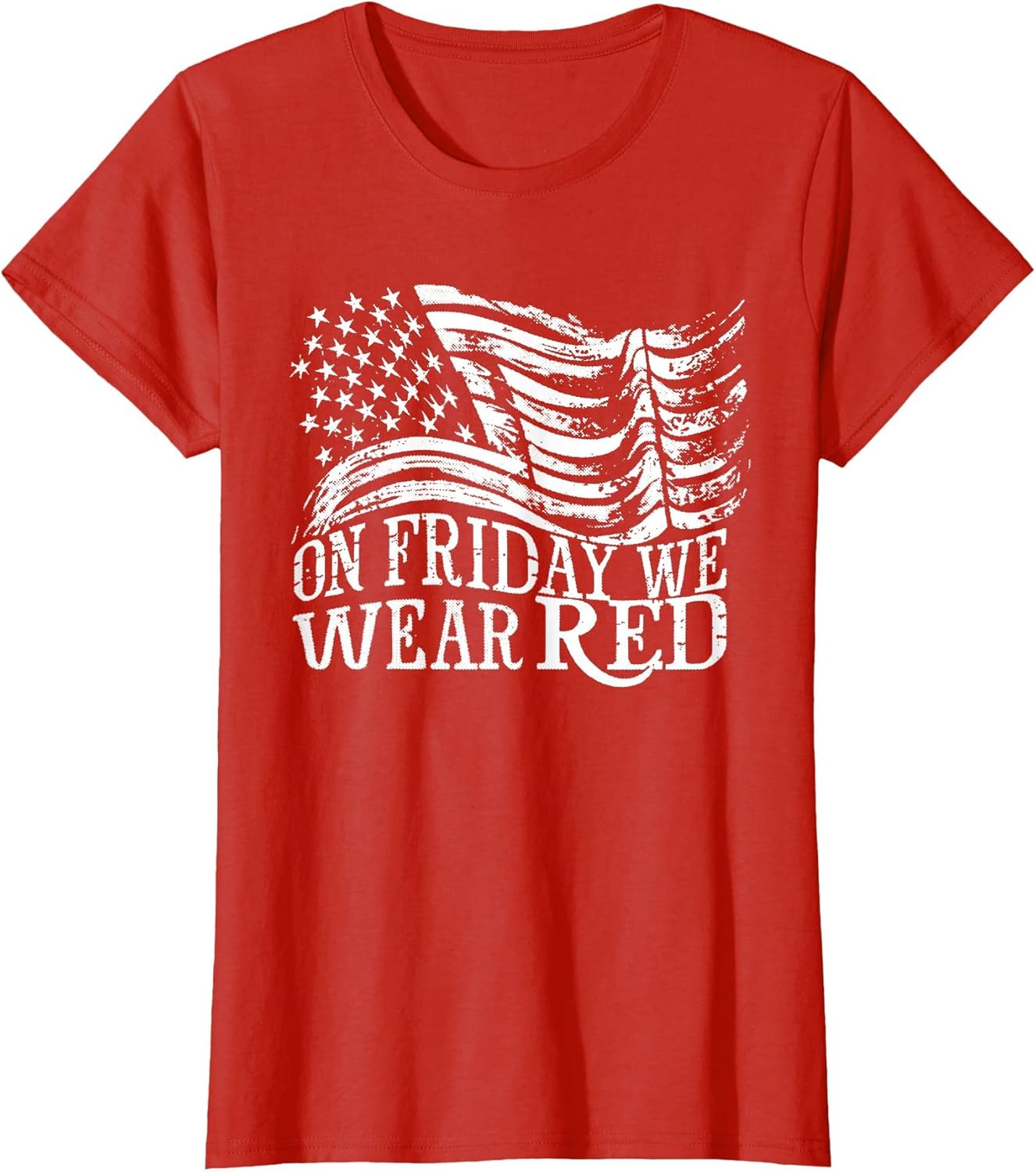 On Friday We Wear Red American Flag Military Supportive