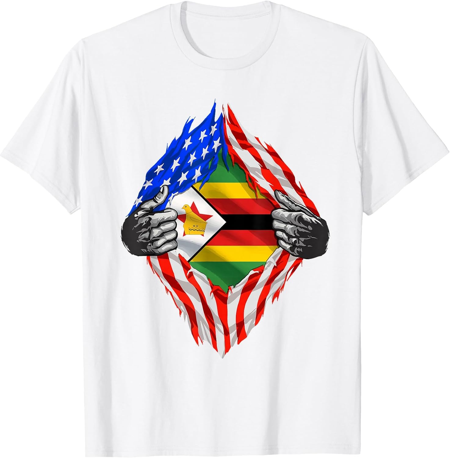 Super Zimbabwean Heritage Proud Zimbabwe Roots USA Flag